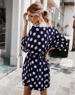 Polka Dot Front Buttons Belt Dress - (Duplicate Imported from WooCommerce)
