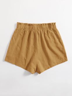 Paperbag Waist Slant Pocket Shorts