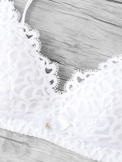 Crochet Lace Overlay Lingerie Set