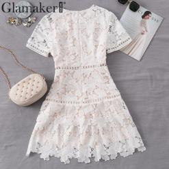 short sleeve lace mini dress